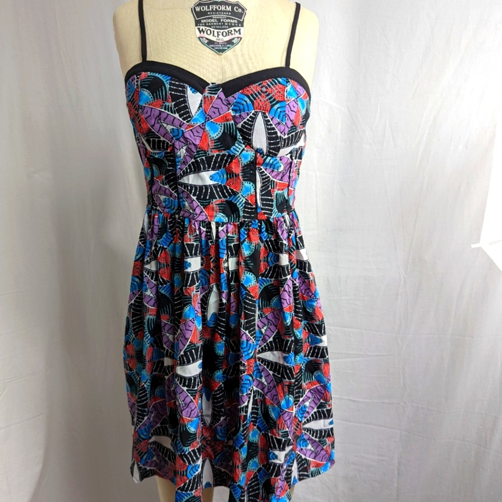 Band Of Gypsies Retro Abstract Mosaic Cocktail Dress FINAL PRICE